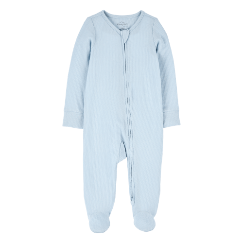 Baby Boy Solid 2-Way Zip PurelySoft Sleep & Play Pajamas - Blue