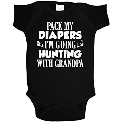 Pack My Diapers I'm Going Hunting with Grandpa Baby One Piece or Toddler T-Shirt