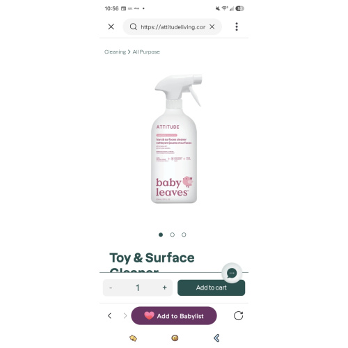 Toy & Surface Cleaner - No-rinse cleansing I ATTITUDE