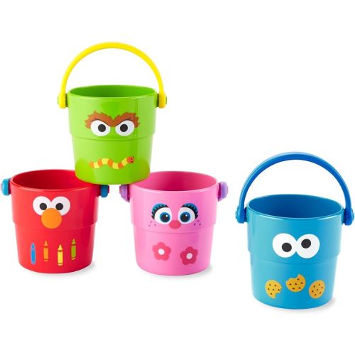 Skip Hop x Sesame Street Baby Bath Toy, Stack & Pour Bath Buckets