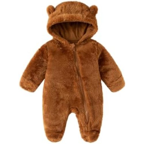 Baby Winter Romper Fleece Snowsuit with Footed Design, 0-18 Months
