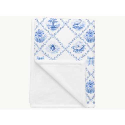 Bayou Bloom Toile Baby Blanket, Louisiana Pelican Magnolia Minky Throw