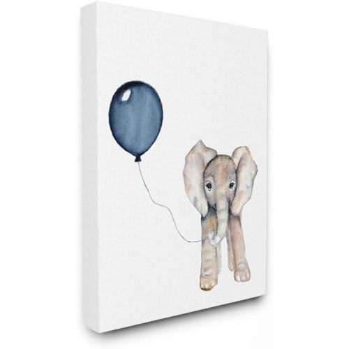 Stupell Industries Baby Elephant with Blue Balloon, Design by Susan Knovich