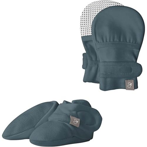 goumikids Stay-On Mitts and Boots Bundle Midnight, 0-3 Months