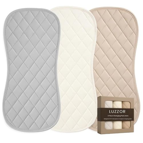 Changing Pad Liners 3 Pack – Waterproof, Soft, Absorbent, Non-Slip, Machine Washable, Reusable Baby Changing Pad Liners, Also Fits Peanut Shaped Changing Pads, Changing Table Pads