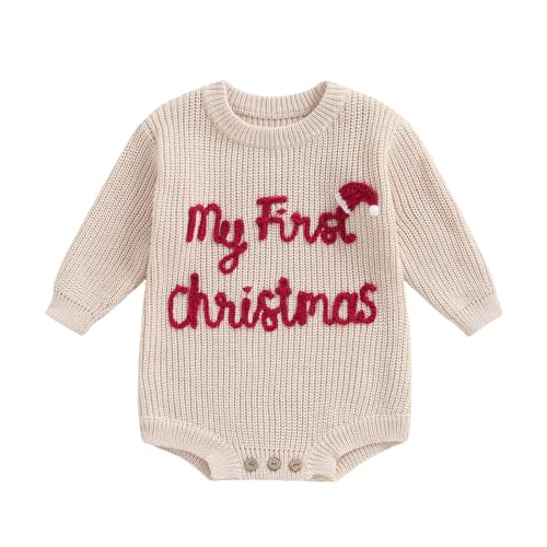 Adobabirl Baby Girl Boy Knitted Sweater Bubble Romper Long Sleeve Jumpsuit Festival Outfit Fall Winter Spring Clothes