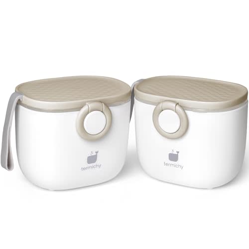 Termichy Baby Formula Dispenser, Portable Formula Dispenser Container with Scoop and Carry Handle for Travel Outdoor Activities for Baby Infant, 500ml 2Pack