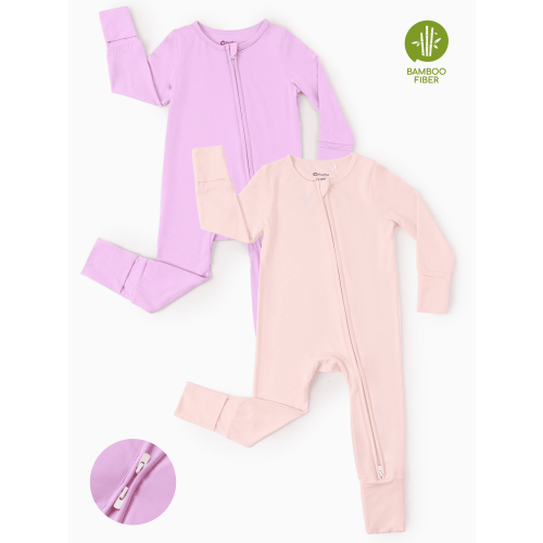 PatPat Baby Girl Clothes Bamboo Viscose Snug Fit Baby Sleepers 2-Way Zipper Footie Romper Baby Pajamas Bodysuit Baby Gifts for Girl 0-3M
