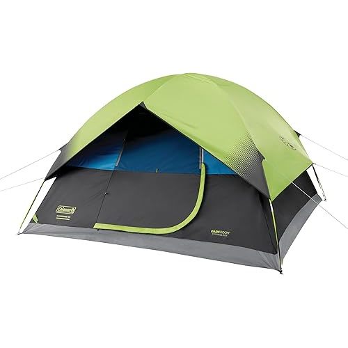 Coleman Sundome Dark Room 4/6 Person Tent, Blocks 90% of Sunlight to Keep Inside Cool, Weatherproof Tent with Rainfly Sets Up in Minutes