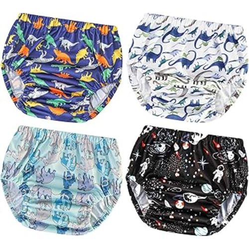 Joyo roy Plastic Underwear for Potty Training Underwear for Boys 1T Rubber Pants for Babies Clothing Covers Plastic Diaper Cover Waterproof Rubber Pants for Toddlers 4Pcs Swim Diaper Covers Toddlers