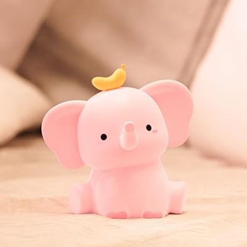 Elephant Lamp, Elephant Cute Night Light Gifts, Rechargeable Bedside Nightlight, Dimmable Squishy Silicone Animal Touch Lamp, Baby Room Decor, Small Night Light for Kids Teens Boys Girls Lovers