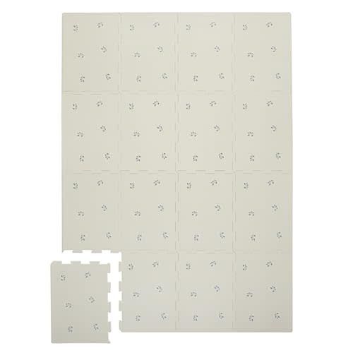 3 Sprouts Baby Foam Play Mat - Soft Foam Floor Tiles for Kids with Interlocking Puzzle Mats for Toddler Playroom - Safe 100% EVA Pads, Non-Toxic Waterproof Playmat - Blueberry Taupe