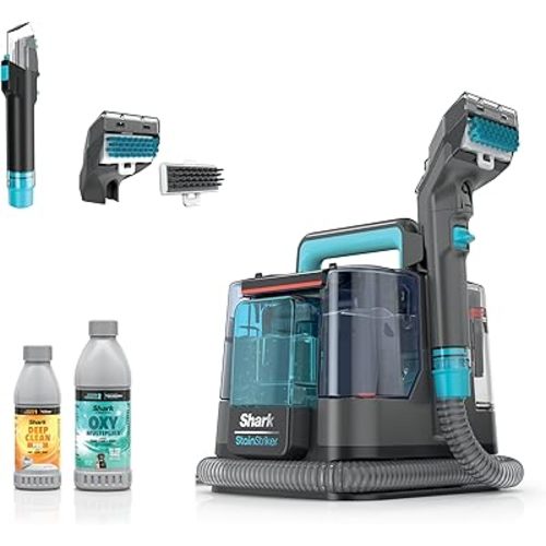Shark StainStriker | Portable Carpet, Upholstery & Area Rug Cleaner | 2 Tools | Self-Cleaning | Powerful Stain & Odor Remover | Deep Clean & OXY Solutions | Charcoal | PX221BRN