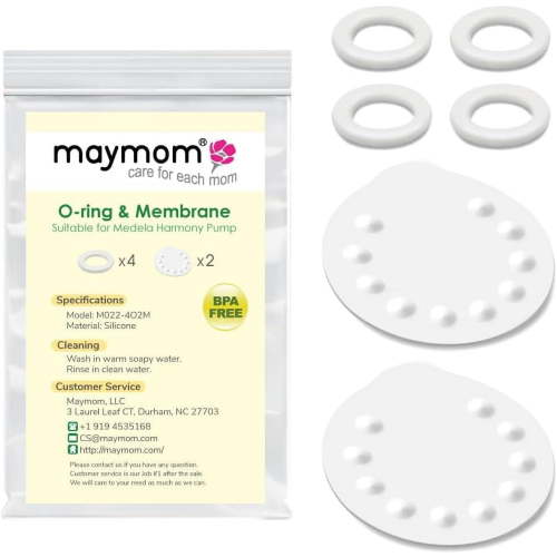 Maymom Replacement Pump Parts for Medela Harmony Manual Pump; 4 O-Rings, 2 Membranes