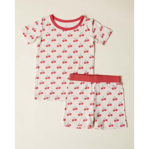 Bamboo Short Sleeve & Shorts Set | Ivory Cherries - Kindred Bravely
