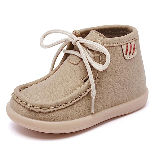 MORENDL Baby Boy & Girl Boots Infant First Walking Shoes Toddler Non-Slip Lace-Up Dress Shoes