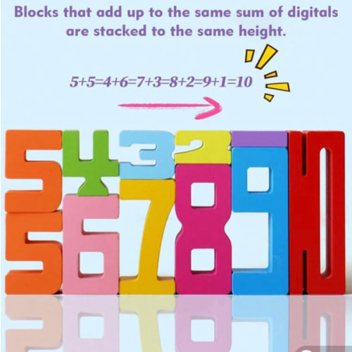 Number Blocks - Montessori Large Wooden Blocks, Numbers 1-10, Toddler Learning Toys, Preschool Learning Activities Montessori Wooden Blocks, 2-8 Years, Boys And Girls | SHEIN USA