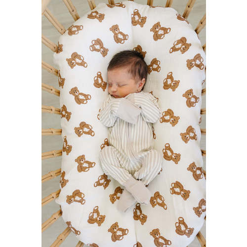 Taupe Stripe Ribbed Bamboo Zipper | milk & baby – Milk & Baby