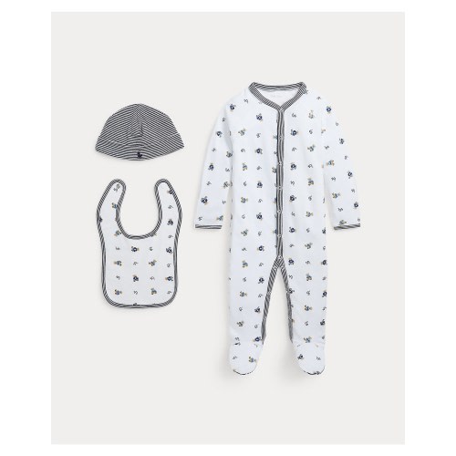 Polo Ralph Lauren Kids Bear Cotton 3-piece Gift Set (nb-3 Months) | David Jones