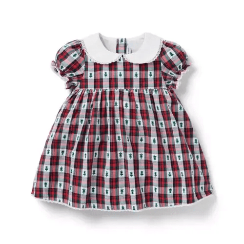 Baby Jet Ivory Tree Tartan The Holiday Tartan Baby Dress by Janie and Jack