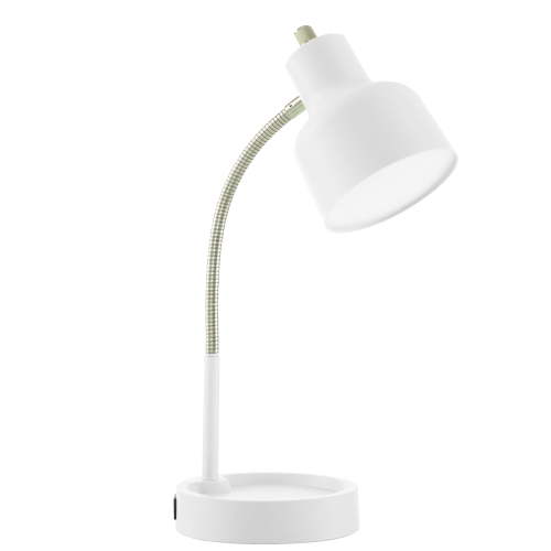 Mainstays 17" LED Catch-All Base & AC Outlet Adjustable Flexible Desk Lamp