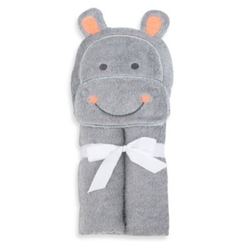 Just Bath by Just Born™ Love to Bathe Hippo Hooded Towel in Grey - NEUTRAL - HOODED TOWEL