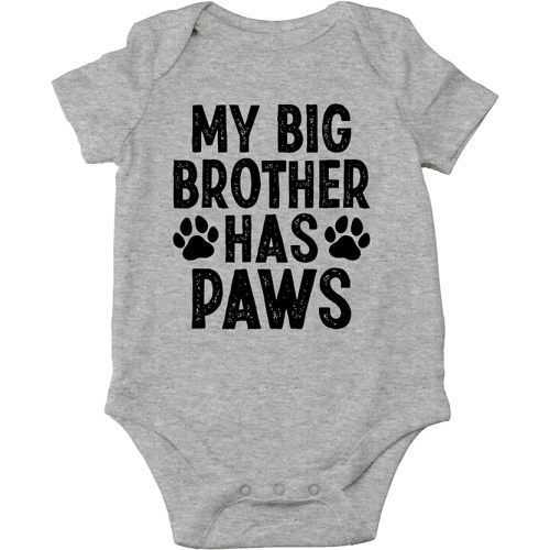 CBTwear My Big Brother Has Paws - Baby Clothes - Funny Newborn Bodysuit Outfits for Boys and Girls