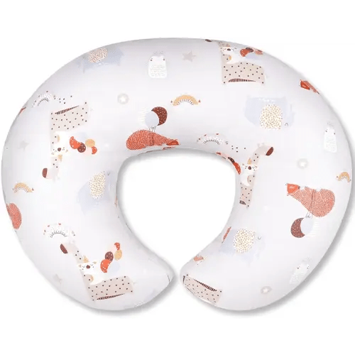 Nursing Pillow, Breastfeeding Pillow with Removable Cover, Ergonomic Breast Feeding Pillow, Baby Feeding Support Cushion for Mom Easier Breastfeeding- Original Size/Animal Gray