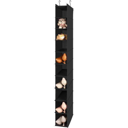 MAX Houser 10-Shelf Hanging Shoe Shelf Organizer, Hanging Shoe Storage for Closet (Black)