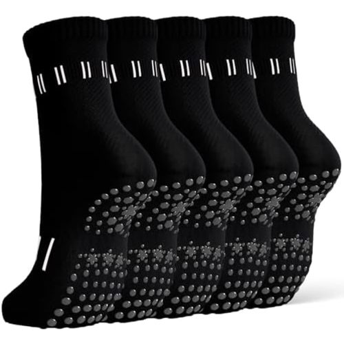 5 Pairs Pilates Socks Yoga Socks with Grips for Women Non Slip For Barre, Ballet, Dance, Home
