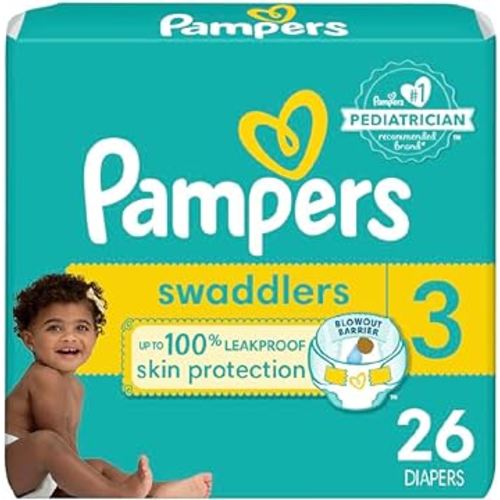 Pampers Swaddlers Diapers - Size 3, 26 Count, Ultra Soft Disposable Baby Diapers