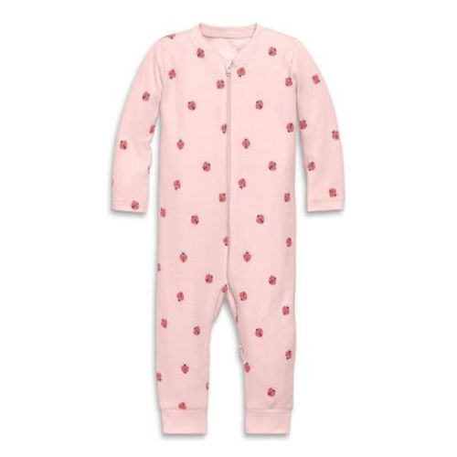 Primary Baby Organic Zip Romper Baby Bugs In Light Blossom Ladybugs Size 3-6 Months
