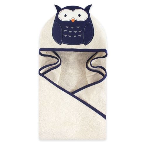 Hudson Baby® Owl Hooded Towel in Navy