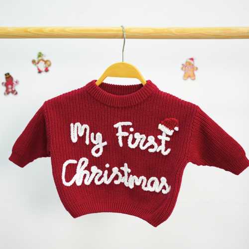 My First Christmas Baby Sweater, Newborn Sweater with Christmas 2025, Santa Baby Sweater, Baby First Christmas, Baby Christmas, Xmas