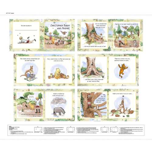 Winnie the Pooh Soft book Fabric Panel, Shower Gift, Nursery Softbook, Soft Cloth Books Panel