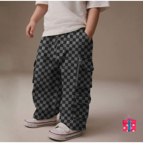 Baby & Kids Checkerboard Multiple Pockets Pants