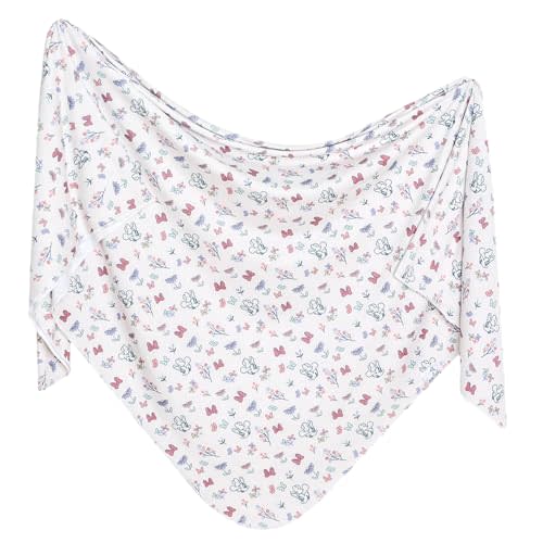 Copper Pearl Large Premium Knit Baby Swaddle Receiving Blanket Minnie Mouse's Bowquet