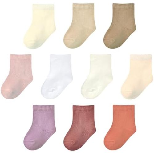 Baby Socks Infant White Crew Socks Baby Girls Soft Newborn Dress Sock Boys Baptism 0-12 Months 10 Pack