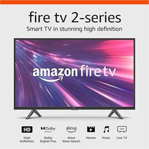 Amazon Fire TV 32" 2-Series (newest model), HD smart TV with Fire TV Alexa Voice Remote, stream live TV without cable