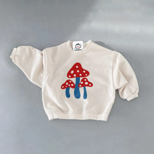 Baby Mushroom White Sweatshirt