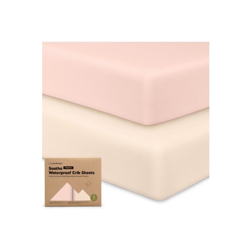 2-Pack Soothe [Protect+] Waterproof Crib Sheets