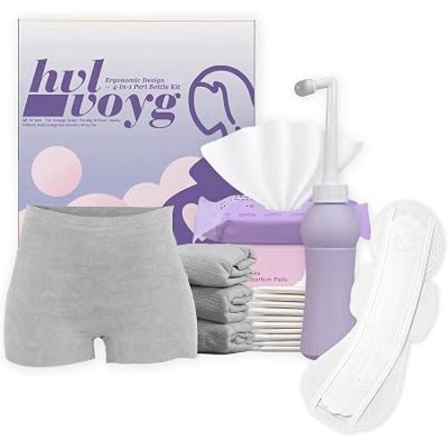 Postpartum Essentials Recovery Kit for New Moms, 16 Pcs Perineal Care Set with Peri Bottle, Disposable Underwear, Postpartum Pads & Cooling Pad Liners, Hospital Bag Essentials