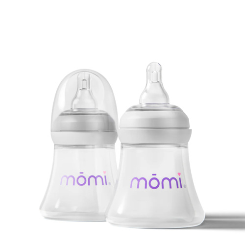 mōmi breast-like bottle, 5oz glass, purple or gray
