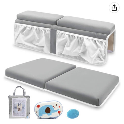 Amazon.com: Bath Kneeler and Elbow Rest Set Baby Bath Kneeling Pad, Thick Non-Slip Bathing Kneeling Mat Cushion Quick Drying Bathtub Knee Saver with Arm Support and Pockets for Bathroom Bathing time Comfort, Gray : Baby