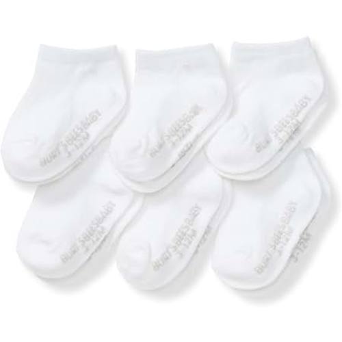 Amazon.com: Burt's Bees Baby Organic Ankle & Crew Socks with Non-Slip Grips, 6-Pack | Soft, stretchy cotton blend ankle socks feature a stay-put ankle rib band and keep socks on feet