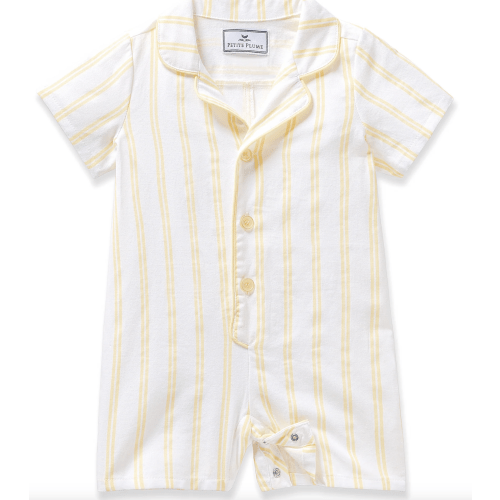 Baby's Twill Summer Romper in Sunny Stripe