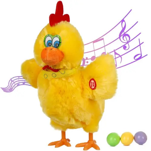 Easter Toys Chicken Laying Eggs Electric Chicken Stuffed Animal Dancing Toy Stuffed Plush Toy with Music