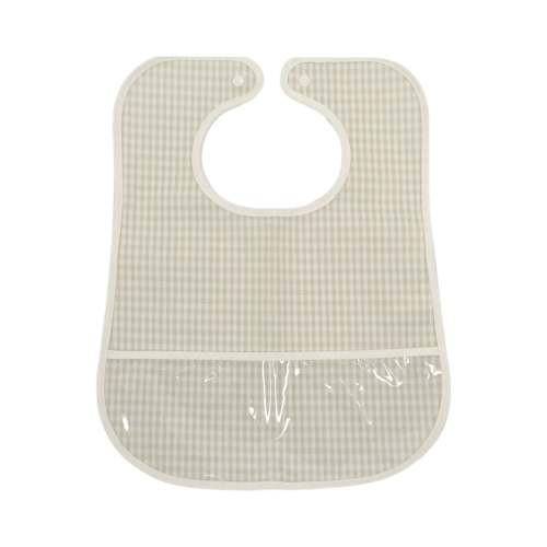 Clean Up Bib Gingham Pearl Grey by TRVL Design | Lila & Hayes
