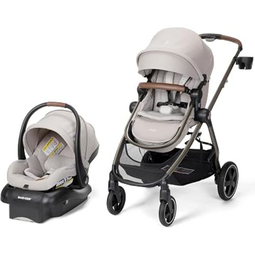 Maxi-Cosi Zelia 2 Luxe 5-in-1 Modular Travel System, New Hope Tan