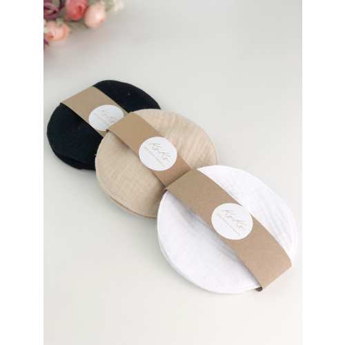 Reusable Bamboo Breastfeeding Pads: Washable Nursing Rounds, Leakproof - BLACK x2